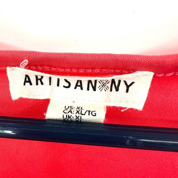 Artisan NY Size XL‎ Blouse Red Sleeveless Tank Lace Overlay Work Formal Business - Picture 4 of 5